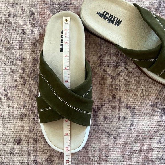 J Crew Suede Nubuck Slides Olive Green Size 9 - Picture 12 of 13